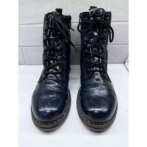 Rieker Navy Blue Lace-Up Ankle Boots